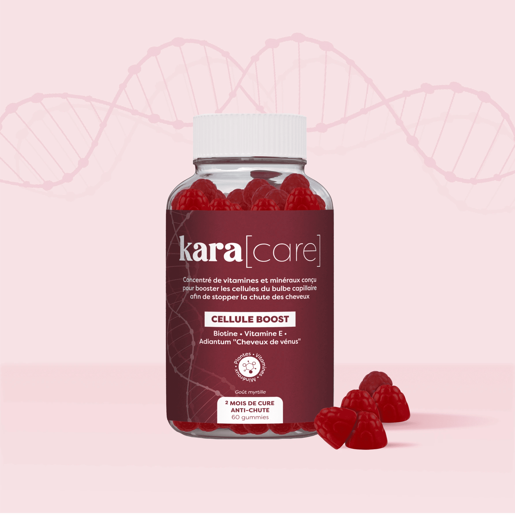 Karacare Cellule Boost - cure anti-chute aux gummies myrtille